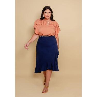 Imagem de Saia Midi Plus Size com Babado