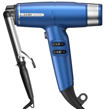 Imagem de Kit Secador iQ Lite Blue e Modelador Salon Curl 32mm