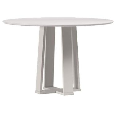 Imagem de Mesa De Jantar 120 Cm Isabela Com Vidro Off White – New Ceval