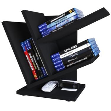 Imagem de Organizador Gamer para Jogos PS4 PS5 Xbox, Suporte de Mídias Mesa Branco Moderno em MDP – Boom Móveis (Preto)