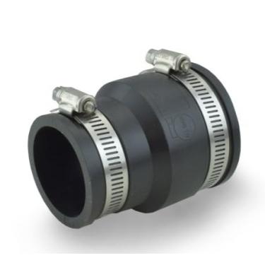 Imagem de Acoplamento de borracha flexível – conecta 5 cm a 3,5 cm de ferro fundido sem cubo ou tubos e conexões de PVC Schedule 40