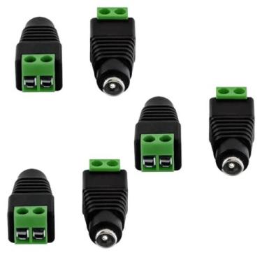Imagem de Kit 6 plug p4 femea c/borne 2,1x5,5 x14mm - DIVERSAS