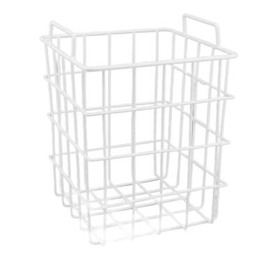 Imagem de Cestas de arame de freezer cesta organizadora de geladeira profunda de alta capacidade para armazenamento de cozinha arame de aço sólido com revestimento pe durável à prova de (Altura 385mm)