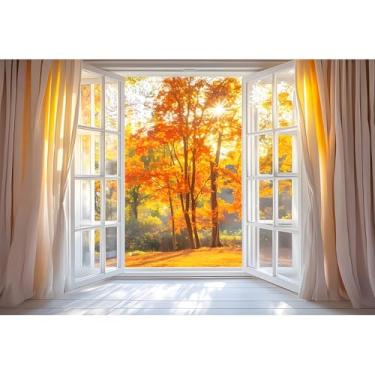 Imagem de Baocicco 3,7 x 3 m, cenário fotográfico de outono, bordos, folhas, paisagem externa, natureza, paisagem, fundo, para festa de Ação de Graças, casa, família, festa, banner, chá de bebê