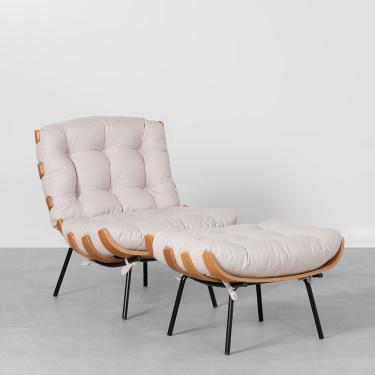 Imagem de Poltrona Costela com Puff - Tent Trigo