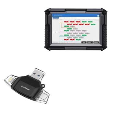 Imagem de BoxWave Dispositivo inteligente compatível com controle remoto Topdon Phoenix (10,1 polegadas) – Leitor de cartão SD AllReader, leitor de cartão microSD SD Compact USB – Jet Black
