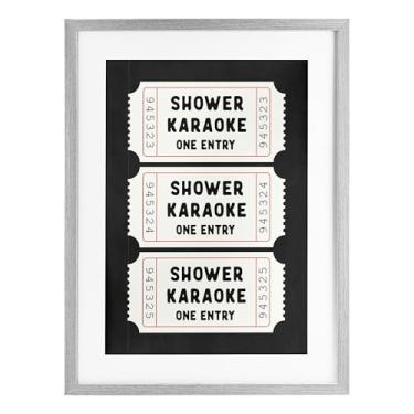 Imagem de Stupell Industries Duche Karaoke Ticket Stubs Impressão emoldurada cinza sob o vidro design por Lettered and Fored, 20 x 14