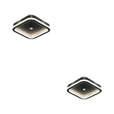 Imagem de Lâmpada De Teto LED Com Sensor De Movimento PIR Preto Para Corredor, V