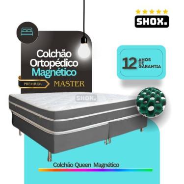 Imagem de Colchão Queen Shox Master Ortopédico 198x158x25cm, Suede Cinza