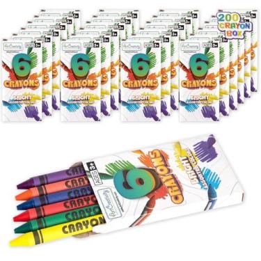 Imagem de Crayons ArtCreativity Bulk Set, 200 pacotes de 6 para crianças