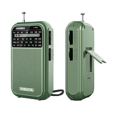 Imagem de Rádio portátil XHDATA D220 AM FM SW, operado por bateria, verde