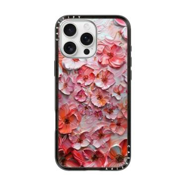 Imagem de CASETiFY Capa compacta para iPhone 16 Pro Max [fina e elegante/compatível com Magsafe/1,2 m. Proteção contra quedas de nível militar] - Jardim de rosas de flores de Barcelona - Preto transparente