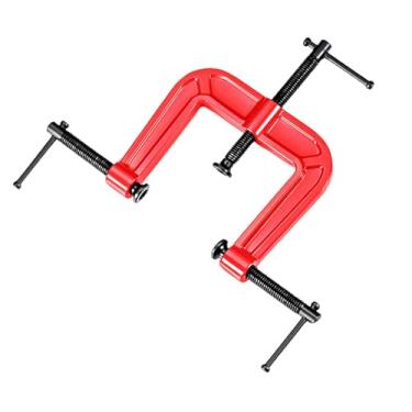 Imagem de Baoblaze Grampo G para marcenaria de cabeça tripla de 2 polegadas, 4,1 x 4,7 x 0,4 polegadas, com diâmetro de parafuso de 9 mm, acessório com profundidade de