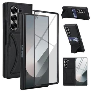 Imagem de Capa de telefone para Samsung Galaxy Z Fold 7 Capa carteira com proteção de tela e câmera alça transversal alça de cordão suporte para cartão de crédito suporte de couro celular ZFold Z7 G Fold7 7Z