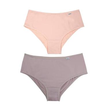 Imagem de Kit com 2 Calcinhas Lateral Larga Microfibra 50509 DelRio, M, K72, Pês