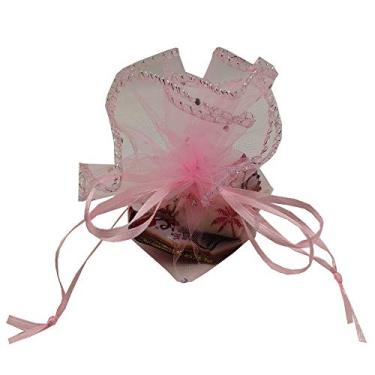 Imagem de Ankirol 20 pçs Bolsa de lembrança de organza transparente com cordão redondo Bolsa de joias Organza Doce 26 cm/10,2 pol. Diâmetro Natal festa de casamento Favor embalagem de presente, rosa, 3.5x4.5