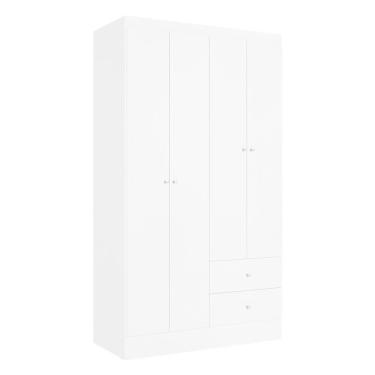 Imagem de Guarda Roupa Solteiro Astro 4 Portas Branco Rosa Flex Acetinado - THB