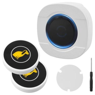 Imagem de Campainha para treinamento de banheiro de porta, campainha de porta sem fio operando a 300 metros com botão de toque IP65 à prova d'água resistente à mastigação com 5 níveis de volume, 55 melodias (1