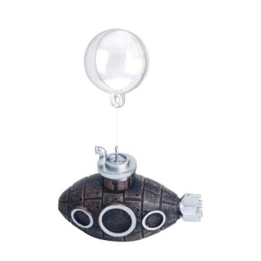 Imagem de RUIAN Decoração de aquário flutuante, ornamento submarino retrô com bolas flutuantes ajustáveis – Decoração de aquário de resina segura para betta, peixes dourados, tartarugas e caranguejos eremitas