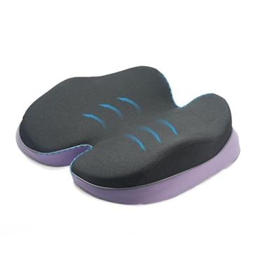 Imagem de Hsiock Almofada ergonômica de espuma viscoelástica com design curvado grande, almofada para cadeira de escritório, alívio da dor no quadril/ciática/cóccix para trabalhadores de escritório sentados por