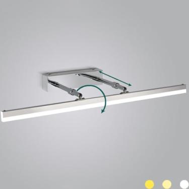 Imagem de Luz De Espelho Led Banheiro 14w Lâmpada De Espelho Rotativo Ajustável Legth Idoor Lightig Regulável 3 Níveis De Brilho, Luz Do Armário, Luzes De Maquiagem, Lâmpada De Leitura, Black, 60CM