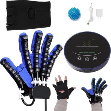 Imagem de Luvas De Robô De Reabilitação De Treinamento De Dedo Exercitador De Reabilitação Para Paciente Com Hemiplegia De Acidente Vascular Cerebral E Luvas De Apoio De Tala De Mão De De, Blue, A XL