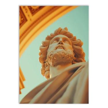 Imagem de Placa Decorativa Estatua Marco Aurélio Estoicismo Filosofia Decoração Poster Quarto Sala