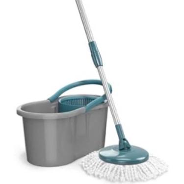 Imagem de Mop Giratório 360° Balde Cesto Desaguador Automático Aço Inox