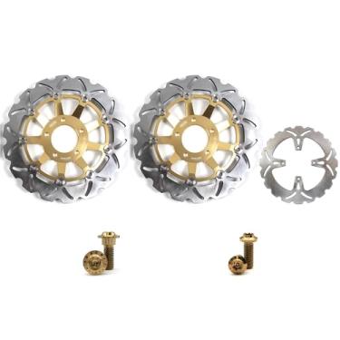 Imagem de Arashi Discos de freio dianteiros traseiros rotores com parafusos de montagem para Suzuki GSX750 GSX 750 1989-1992, acessórios de substituição de motocicleta