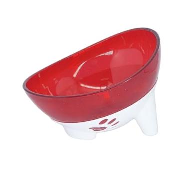 Imagem de Comedouro e Bebedouro Elevado para Cães e Gatos, Tigela Glitter Antiderrapante, Vermelho, 600ml