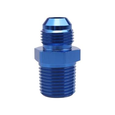 Imagem de Alumínio 8AN macho flare para mangueira de combustível macho 1/2 NPT adaptador de encaixe de mangueira de combustível reto azul anodizado JIC 8 AN 3/4-16 para conector de tubo de rosca 1/2 NPT