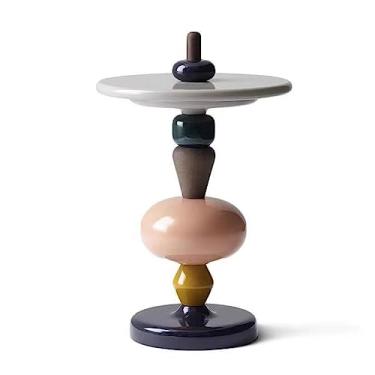 Imagem de Mesa de centro de design simples moderna pequena mesa de café, mesa de canto pequena para mesa de chá, mesa de canto redonda para sala de estar, quarto, varanda, sala de lazer, sofá, mesa de cabeceira