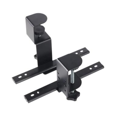 Imagem de ZGUZMCMK Trilho de fixação para teclado sob a mesa, deslizante para bandeja de teclado de computador faça você mesmo, sob a mesa de escritório, Ajuste a Mandíbula de 4 a 7 Cm