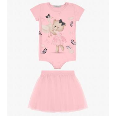 Imagem de Conjunto Infantil Body com Saia Trick Nick Rosa, G, Rosa