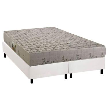 Imagem de Conjunto Box Queen: Colchão Espuma Herval D33 Cannes + Base Crc Corano White (158x198)