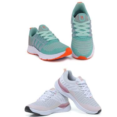 Imagem de Tênis Feminino Esportivo Caminhada Academia Confortável Kit