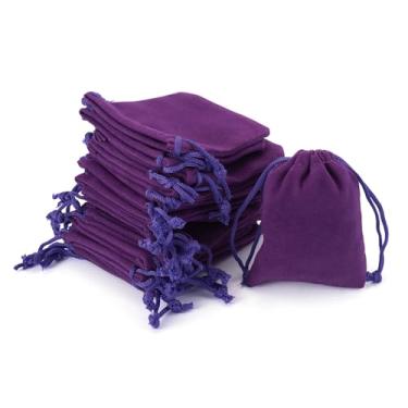 Imagem de 20 sacos pequenos de veludo com cordão de 9 x 7 cm, colar, pulseira, bolsas de armazenamento de joias, sacos de tecido de veludo para joias, embalagem de presente, lembrancinhas de festa de casamento