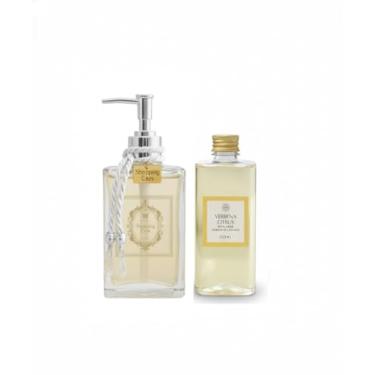 Imagem de Shopping Cem Kit Porta Sabonete Líquido de Vidro Luxo com Refil, 250ml, Dourado, Cordão Decorativo com Pingentes, 18cm Altura, Design Sofisticado, Chá Branco Suave (Prata)