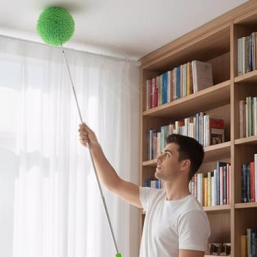 Imagem de Espanador para limpeza de pó de mão Materiais de limpeza para teto de móveis de janela de carro de escritório (verde, 300 cm)