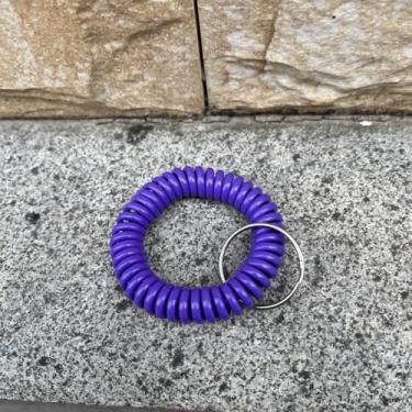 Imagem de 5 peças de bobina de pulso espiral com chaveiro de aço, pulseira flexível, elástico, unissex, adulto, One Size, Plástico