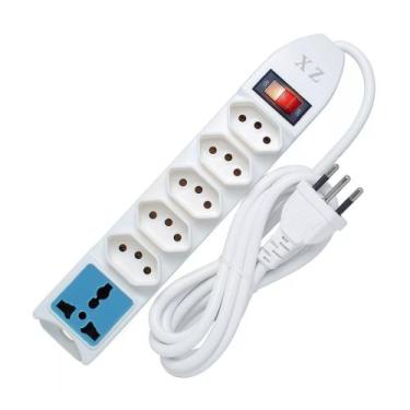 Imagem de Extensão Filtro Linha 6 Tomadas Régua Bivolt Com Interruptor - Xzhang,