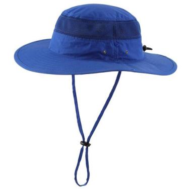 Imagem de Chapéu Connectyle Wide Brim, proteção UV, azul, aba de 7,6 cm