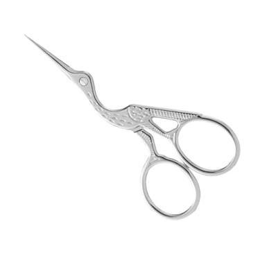 Imagem de Tesoura de cabelo de nariz de aço inoxidável, estilo cegonha, tesoura de cuidados profissionais para sobrancelhas, barba, cabelo de orelha