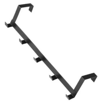 Imagem de Gancho de Porta Multiuso Metálico Branco | Cabideiro de Porta com Instalação Sem Furos, Ideal para Toalhas, Roupas e Bolsas(PRETO)