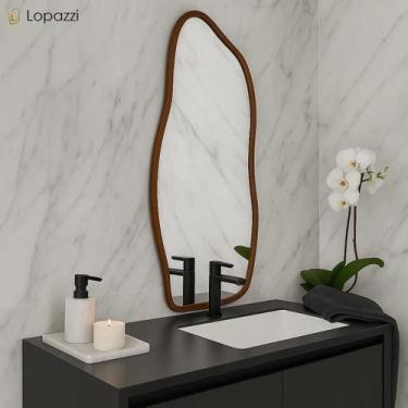 Imagem de Espelho 90x40cm Moldura Alumínio  Decorativo para Sala, Banheiro ou Qu