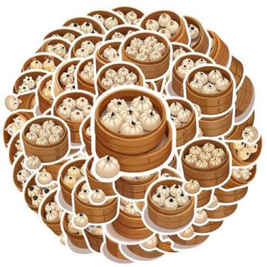 Imagem de 70 peças adesivos de comida Dim Sum brinquedo adorável para telefone faça você mesmo, guitarra, laptop, notebook, mala, notebook, bagagem, copo para celular
