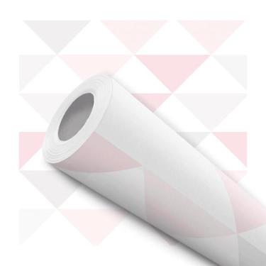 Imagem de Papel De Parede Vinílico Triangulos Rosa Cinza Quarto Menina Infantil 