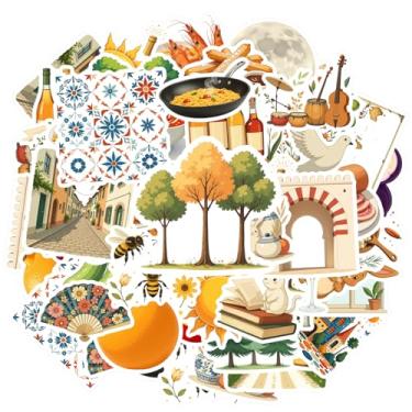 Imagem de 50 peças Espanha Cultura Viagem Comida Arquitetura Adesivos de Viagem Brinquedo Colorido para Laptop Bagagem Scrapbook Adesivo Diário Laptop Motocicleta Bagagem Telefone