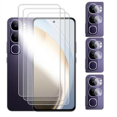 Imagem de Para Vivo V40 Lite 4G 5G, 6 em 1 Vidro Cola Completa Protetor de Tela Transparente Filme de Lente de Vidro Temperado