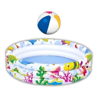 Imagem de Piscina Inflável 3 Anéis Infantil Criança 180 Litros +